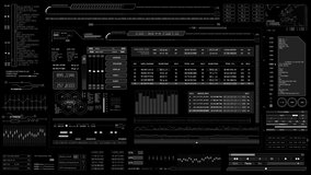 HUD elements.SciFi data User Interface.Digital infographic elements.2D Graphic.CG.Black background for Luma Alpha Matte. - Powered by Shutterstock - Get 15% off with code: PIKWIZARD15