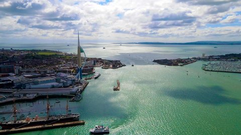 Aerial view of Portsmouth in summer