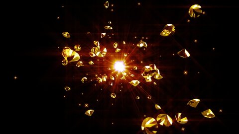 gold diamond particle loop background animation