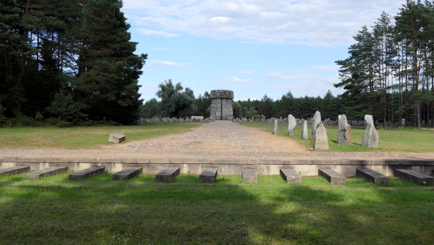 View of the Memorial at Treblinka nazi extermination camp in Poland, Europe. Famous Polish landmark and monument for the Holocaust