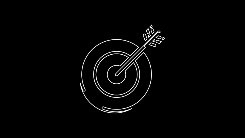 White Line Target Icon Isolated Stock Footage Video (100% Royalty-free