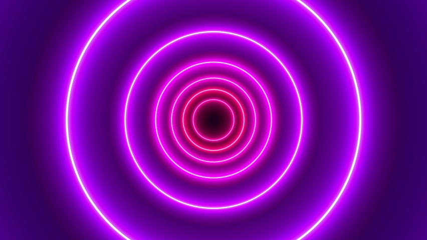 3D Geometric abstract tunnel. Background Futuristic Tunnel-Rainbow Circle