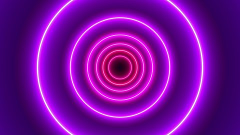 3D Geometric abstract tunnel. Background Futuristic Tunnel-Rainbow Circle