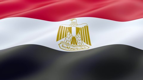National flag of Egypt. 3D animation loop. 4K UHD