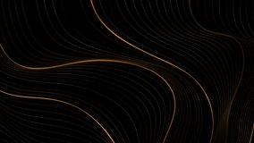 Luxury golden refracted curved waves abstract motion background. Seamless looping. Video animation Ultra HD 4K 3840x2160