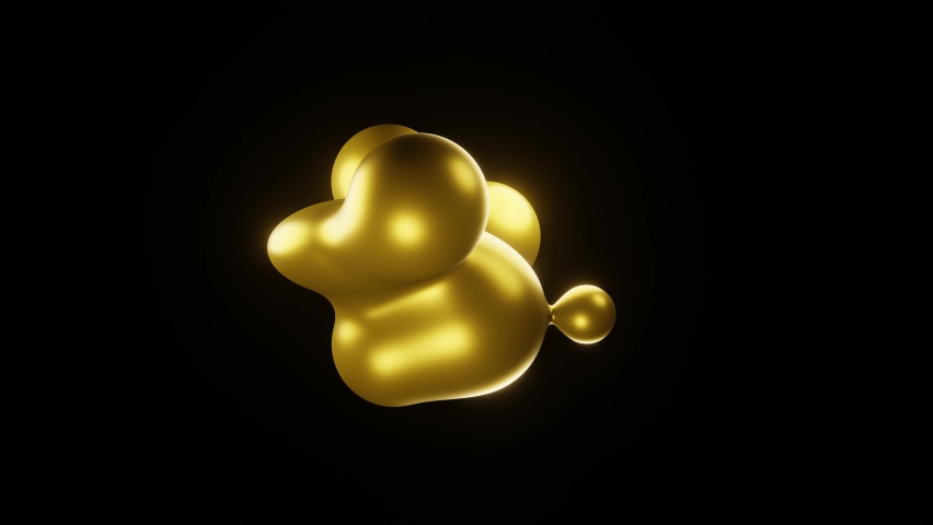 The golden liquid floats in the air 3D render video | Shutterstock HD Video #1059110813