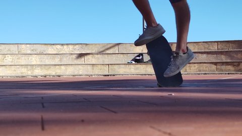 pro skater make a heelflip skateboard trick