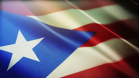 puerto rico flag is waving 3D animation. puerto rico flag waving in the wind. National flag of puerto rico. flag seamless loop animation. 4K