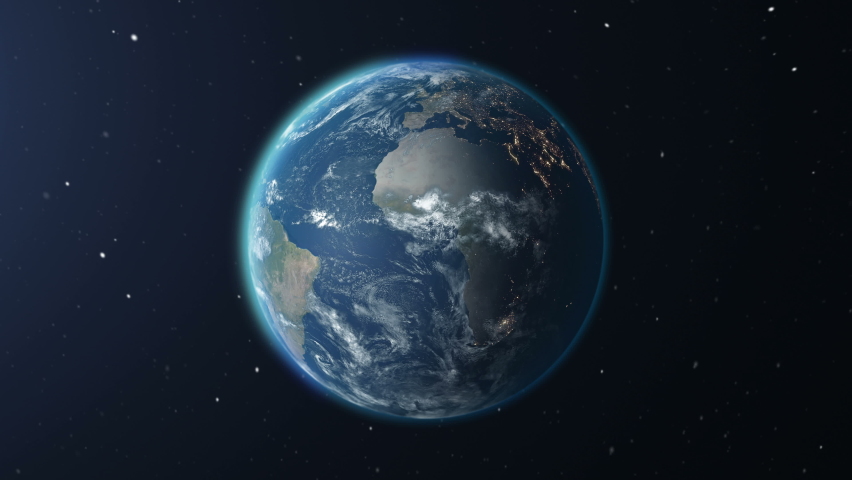 Realistic Earth Rotating on space (Loop). Texture map courtesy of NASA | Shutterstock HD Video #1059166415