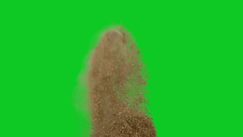 Dirt Charges and sparks for creative video with green screen background.