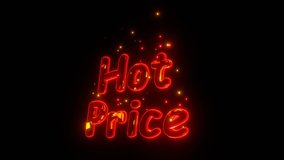 Hot price text background 3d render video