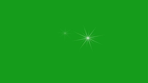 Twinkling stars motion graphics with green screen background
