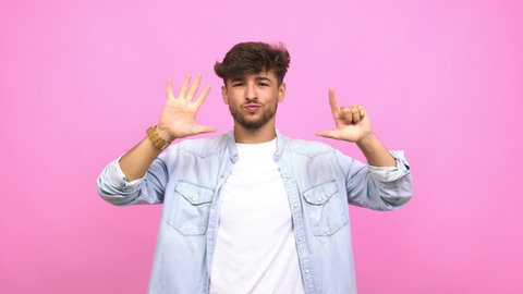 Young Arab Man Showing Number Stock Footage Video 100 Royalty Free 1059206363 Shutterstock