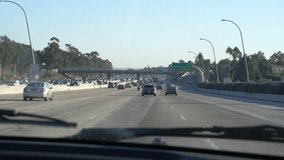 Driving highway in California in 4K slow motion 60fps