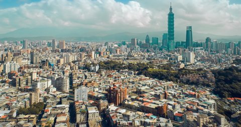 Hyperlapse of Taipei cityscape, Taiwan