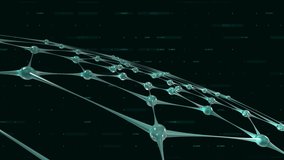 Digital animation of Network of connections spinning over financial data processing against black background. Global networking and connection concept - Powered by Shutterstock - Get 15% off with code: PIKWIZARD15