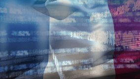 Digital composite video of financial data processing against France flag waving. Global economy and finances concept
 - Powered by Shutterstock - Get 15% off with code: PIKWIZARD15