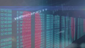 Digital animation of Security warning text, fingerprint scanner and glowing spot of light over data processing against blue background. Digital online security computer concept - Powered by Shutterstock - Get 15% off with code: PIKWIZARD15