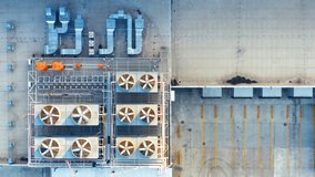 Heating, ventilation and air conditioning systems installed on the rooftop. Aerial top down view - Powered by Shutterstock - Get 15% off with code: PIKWIZARD15