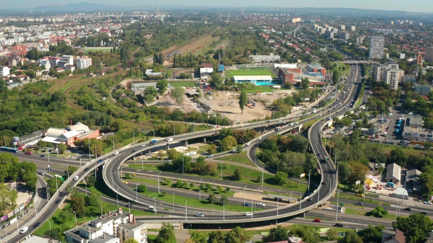 Introductory path of M3 in Hungary. Hungarian motorway connecting Budapest to Nyiregyháza.