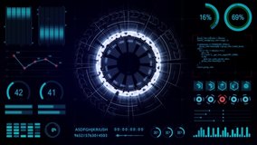 Motion graphic of Dashboard data report with blue circle rotation and HUD graph report percentage, Futuristic concept - Powered by Shutterstock - Get 15% off with code: PIKWIZARD15
