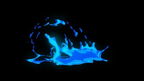 4k Cartoon waters flash fx  elements pack. Hand drawn water splash animation  with alpha channel. 