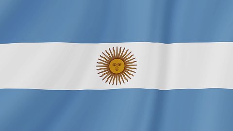 Argentina waving flag. Argentinian realistic flag animation. Close up motion loop background footage 1080p Full HD video