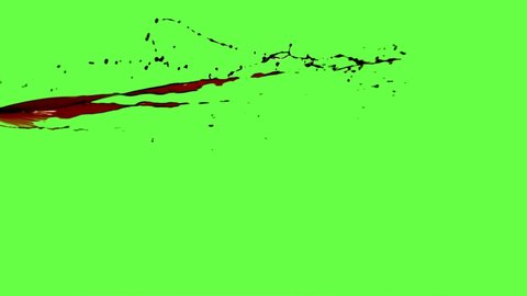Chroma keying effect of a small blood stream splattering at the left side on the screen shot on 60fps from the Carnage collection - Blood VFX Video Element.