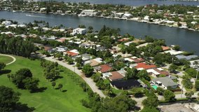 Aerial video residential homes Miami Beach Normandy Isles