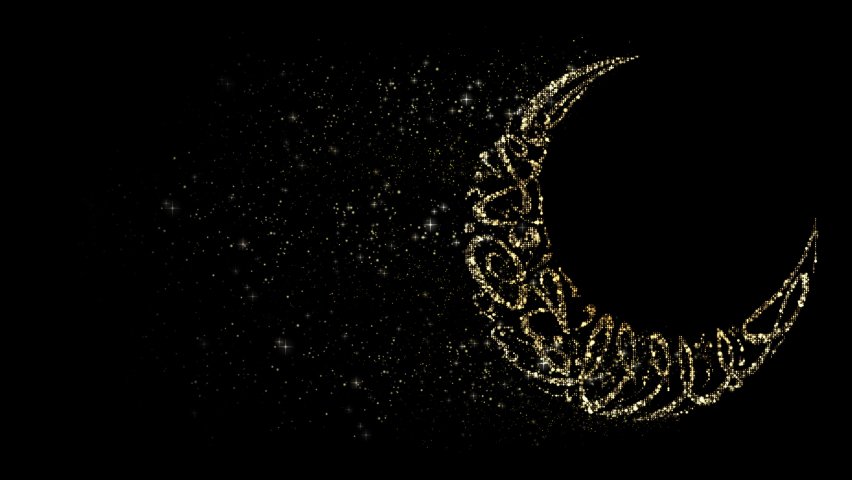 Eid Al Adha Mubarak in Arabic calligraphy text particles Decorations loop clip with alpha channel ready | Shutterstock HD Video #1059372263