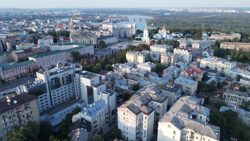 Kyiv - aerial view of the capital of Ukraine. Kiev