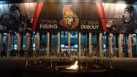 Ottawa, Ontario Canada - December 12 2018: Canadian Tire Centre - home of the Ottawa Senators NHL (Night shots)