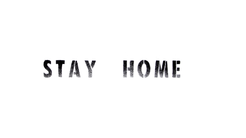 stay home graffiti stencil animation loop