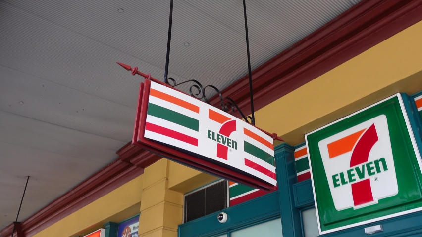 Sydney, Australia. - On September 16, 2020. - The front of 7 Eleven is the go-to place for all your convenience store needs at Sydney downtown.