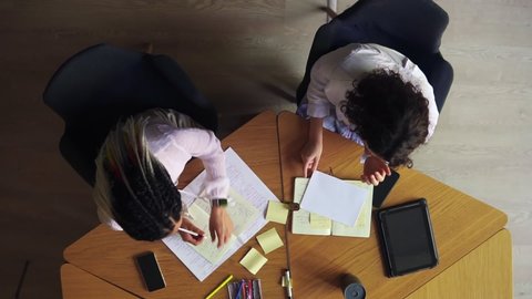 Top View Females Hands Writing Notes Stock Footage Video (100% Royalty ...