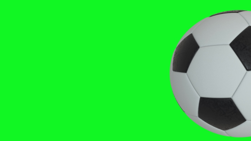 Closeup of Soccer Football Ball seamless loop 360 degrees. Green screen for easy keying. Great for your soccer marketing campaign