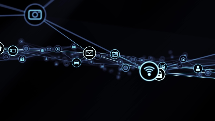 Communication network concept in cyberspace. Abstract background. | Shutterstock HD Video #1059422774