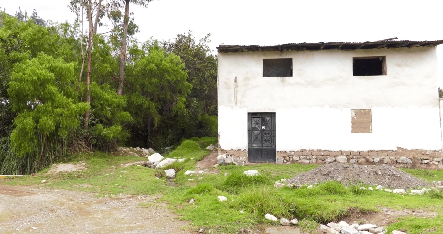 Abandoned House in buried Peruvian Andean town of Yungay, Peru.