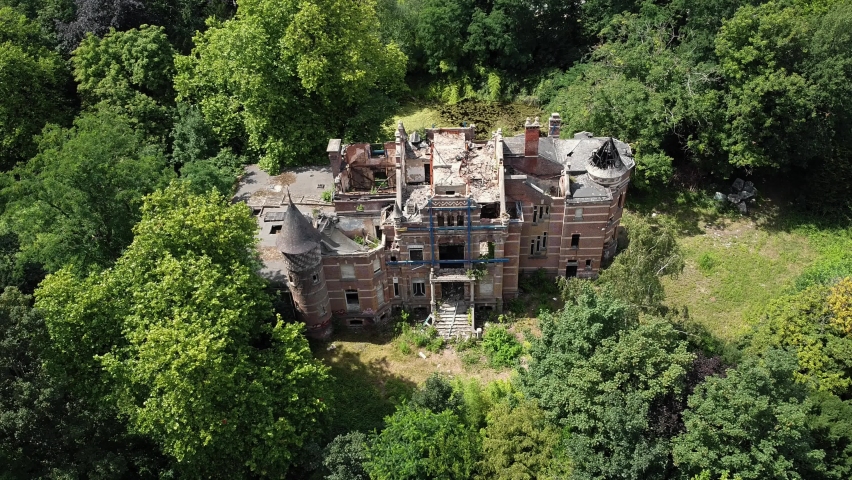 Old abandoned house ready for construction in Belgium.