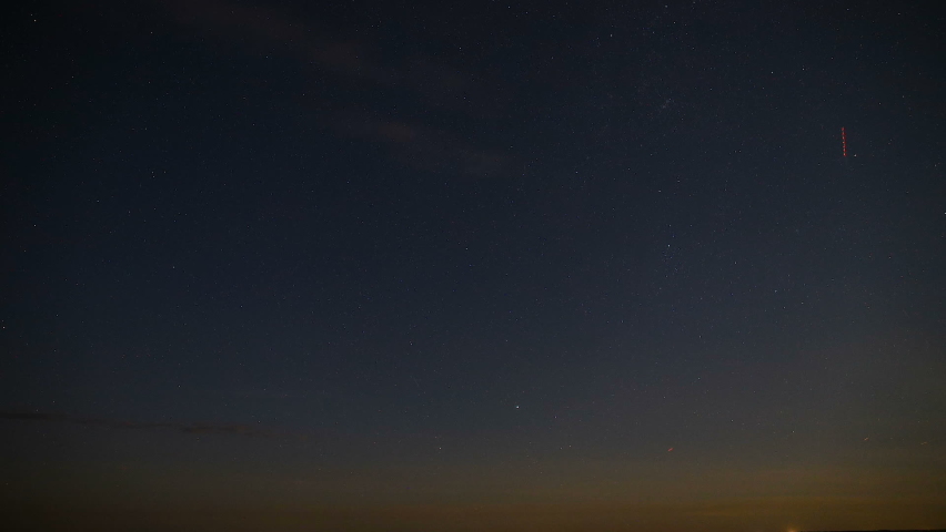 time-lapse photography of the night summer sky. Perseid meteor shower video