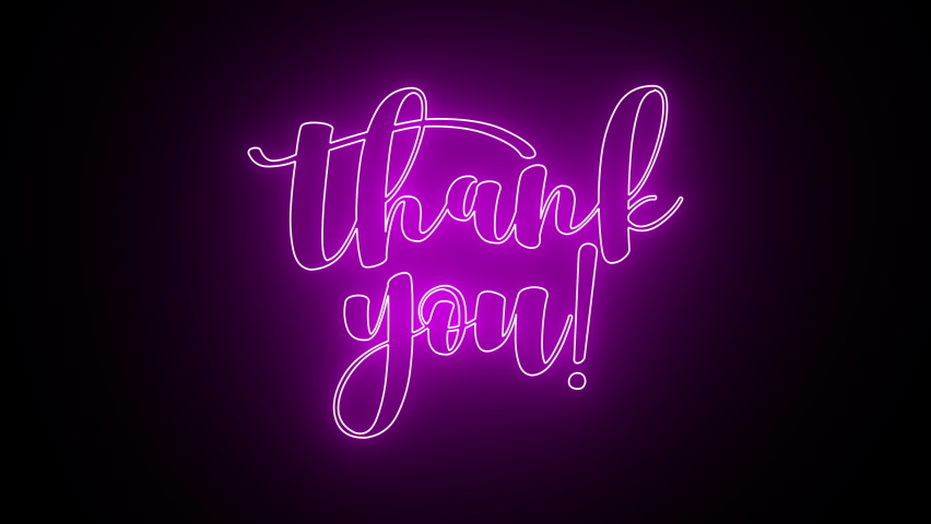 Thank you - Handwritten calligraphy lettering text. Footage with pink neon text effect animation. Calligraphy motion graphics. Flat animation. Available in 4K FullHD and HD video 2D render footage | Shutterstock HD Video #1059438992
