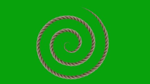 Spiral rope motion graphics with green screen background