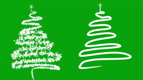 Christmas trees motion graphics with green screen background