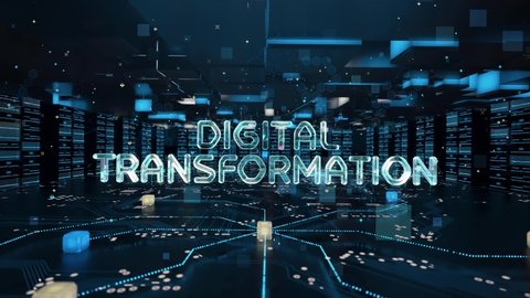 Digital Transformation with digital technology hitech concept