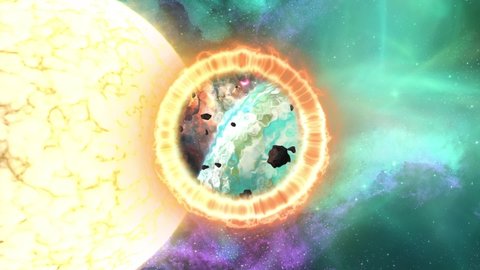 Travelling through Portals through Universe Space wormhole portal Concept Animation