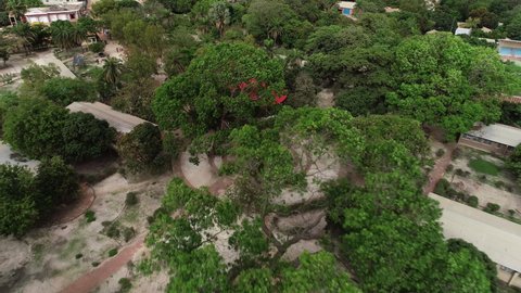 Reveal from of SOS Children's village in Bakoteh The Gambia Africa of the region with plenty of green trees