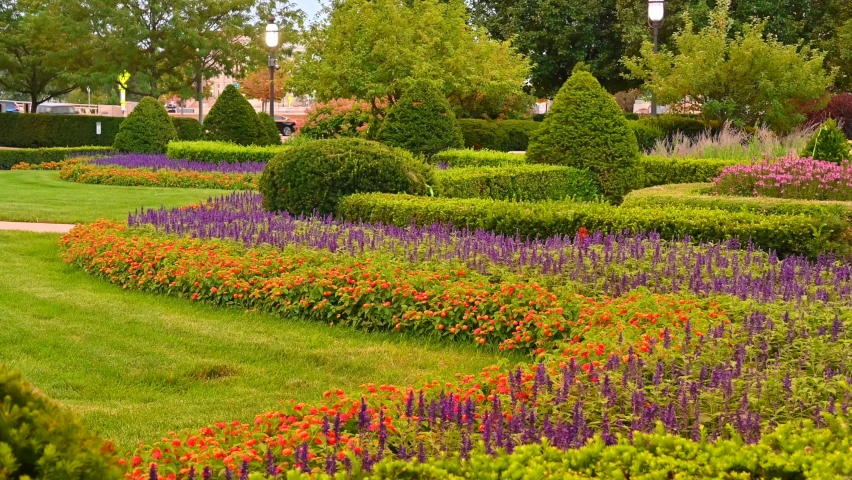 Beautiful Flower garden in Des Moines at the World Food Prize