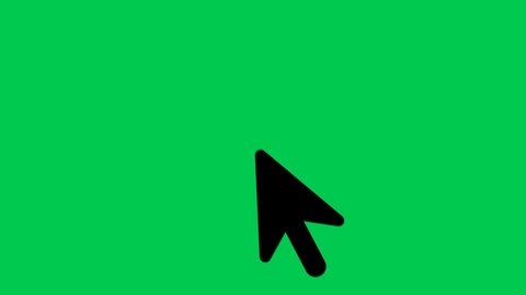 4K Green screen Cursor click animated icon. One time click and double click animated icon. arrow or hand click icon. Mouse cursor icon.