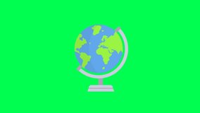 green screen animated globe map icon