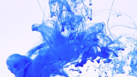 ink drops A white background ink drop where blue ink drops into water and dissolves